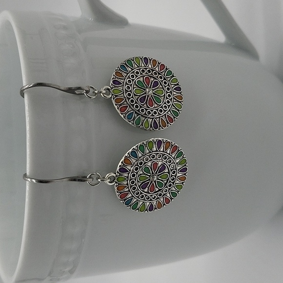 1806- Handmade Colorfull Boho Earrings NWT - Picture 1 of 6